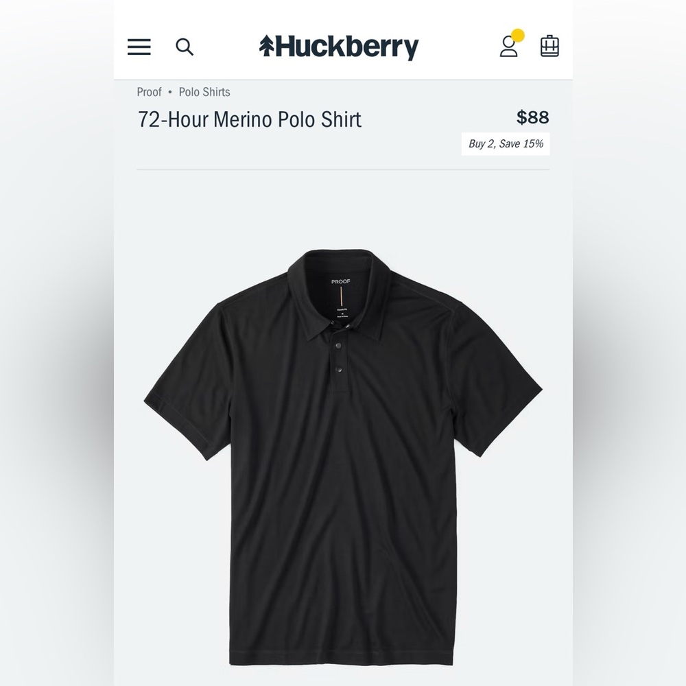 Proof 72 Hour Merino Wool Polo Shirt